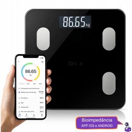 Balança Bioimpedância Digital Profissional via Bluethooth - Oferta Shopee com desconto